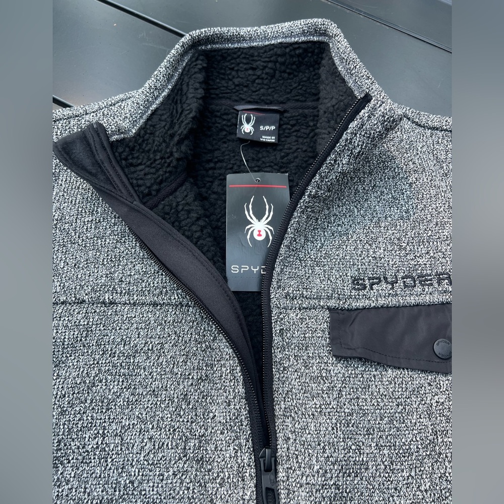 NEW Spyder Men’s Gray Lightweight fully lined Jacket. Chest pocket/side pockets. - Picture 2 of 10